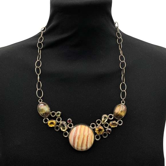 Vintage Sterling Silver Tiger’s Eye Necklace